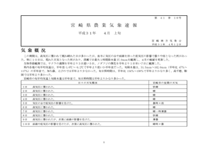 宮崎県農業気象速報平成31年4月上旬PDF